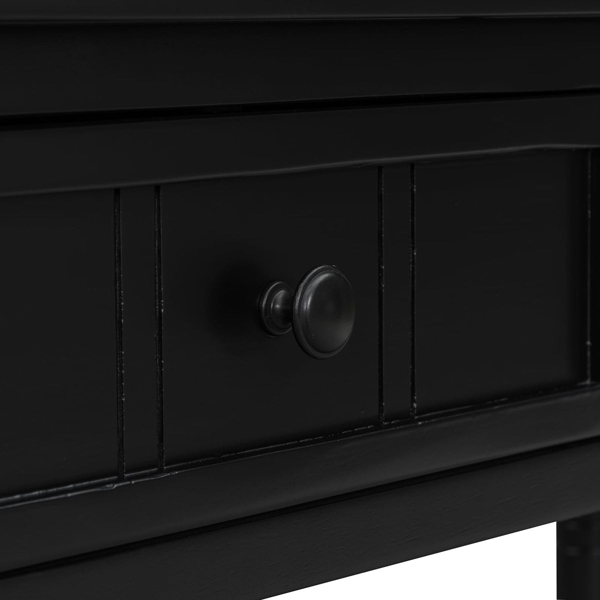 Black Solid Wood Console Table - 35.5" Entryway Table
