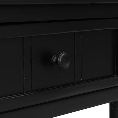 Black Solid Wood Console Table - 35.5" Entryway Table