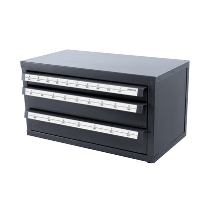 Drill Bit Dispenser Cabinet - 3 Drawers, Steel Organizer for A to Z Drill Bits