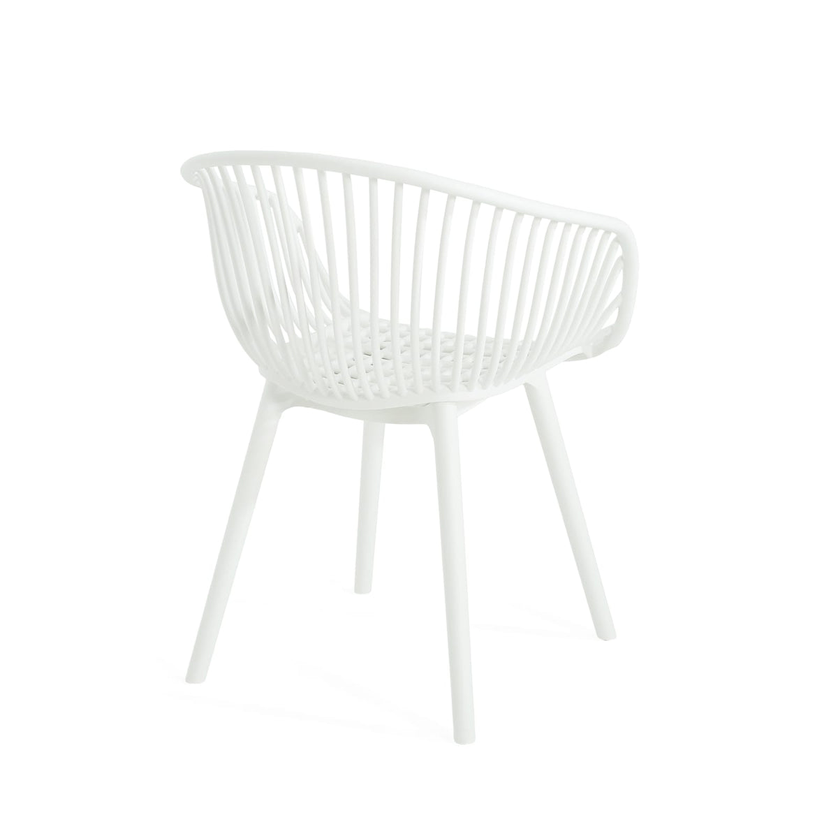 Mykonos Chairs - Set of 2 White Plastic Patio Seating