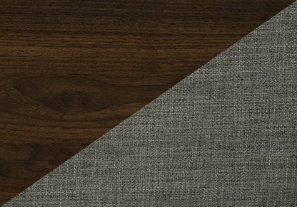 Modern Dining Chairs Set of 2 in Grey Linen Fabric with Walnut Legs for Living Room
