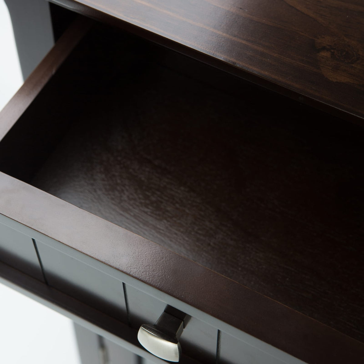 Dark Brown Wood Entryway Storage Cabinet - 36" Wide for Living Room