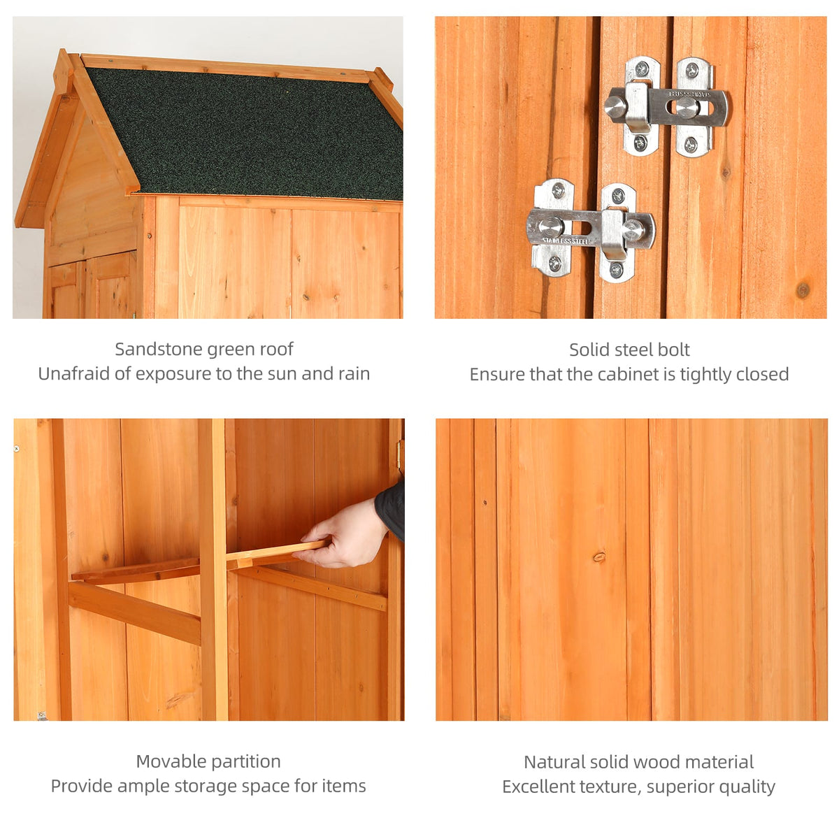 Gold Brown Waterproof Garden Shed for Outdoor Tool and Pool Storage