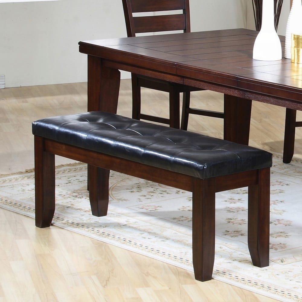 Black & Cherry Wood Dining Bench - 48" Long for Bedroom
