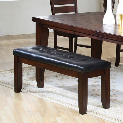 Black & Cherry Wood Dining Bench - 48" Long for Bedroom