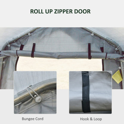 6' x 8' Light Grey Steel Carport - Outdoor Storage Tent