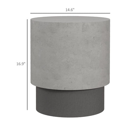 Round Concrete End Table - Grey Dining Accent Table