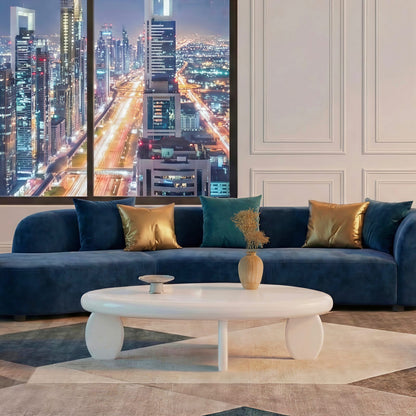 46" Modern White Coffee Table - High Gloss MDF for Living Room