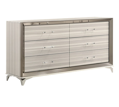 64" White Solid Wood MDF Dresser Bedroom Storage