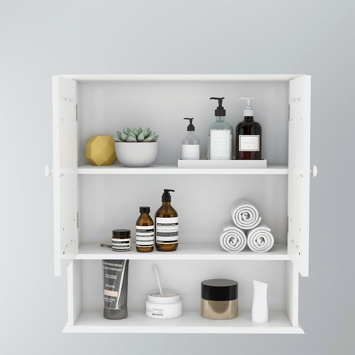 Modern White MDF Bathroom Mirror Cabinet for Renovations