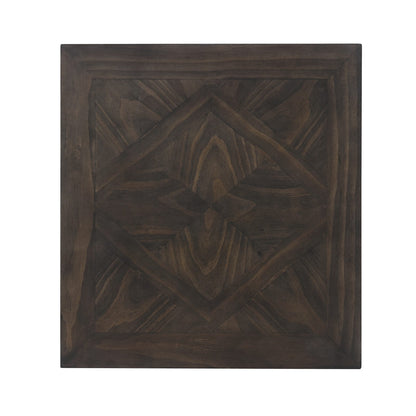 Traditional Rustic End Table with Storage - Brown Finish