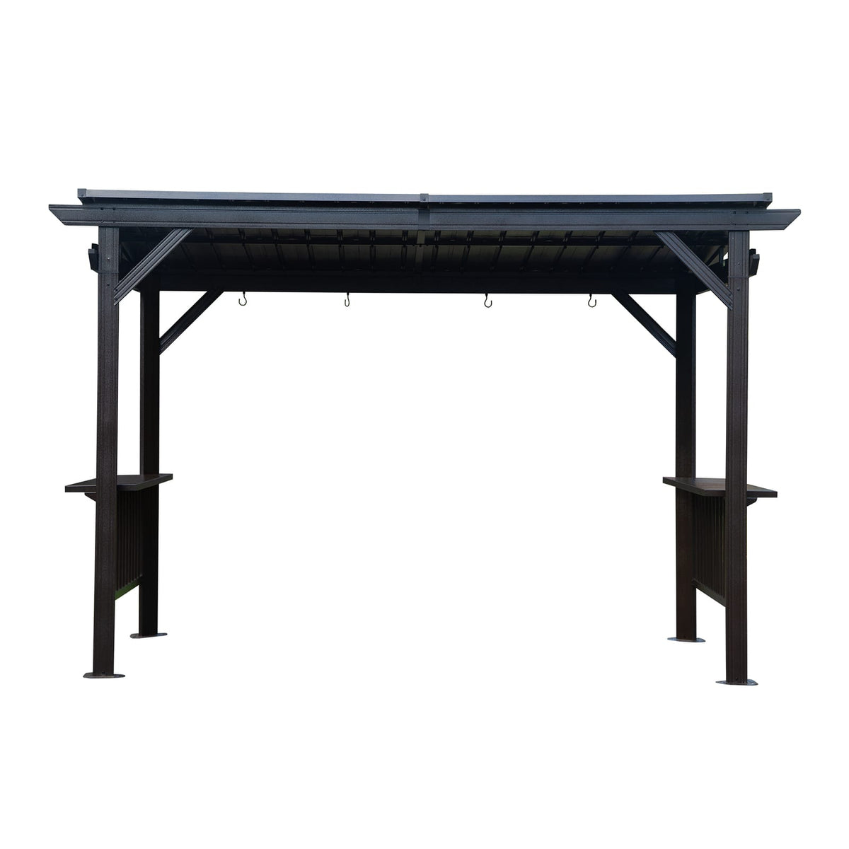 6.5'x12' Gray Metal Grill Gazebo - Outdoor BBQ Cover