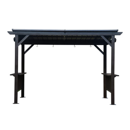 6.5'x12' Gray Metal Grill Gazebo - Outdoor BBQ Cover