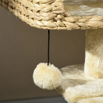 Large Beige Cat Tree - 38" Indoor Cat Tower