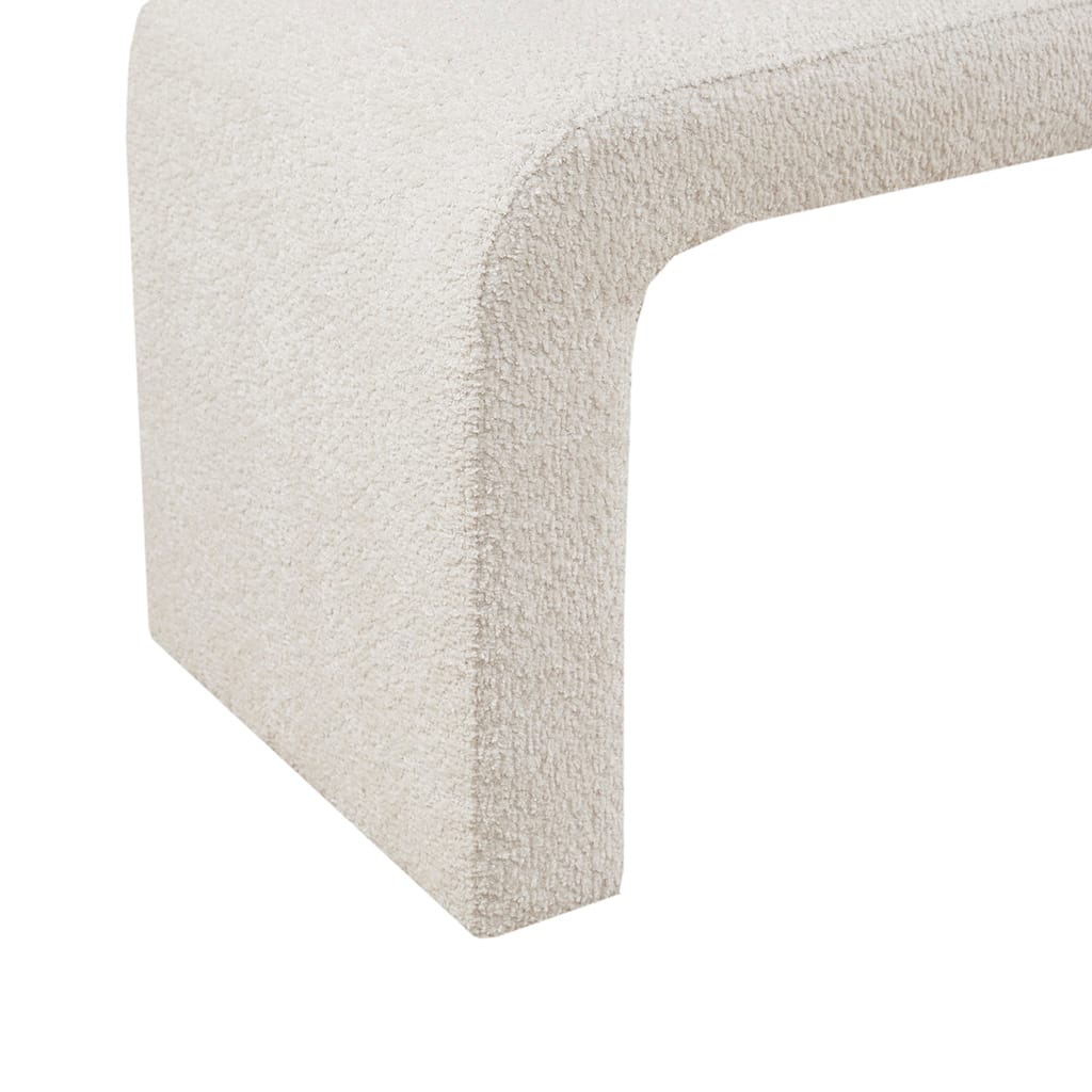 Cream Polyester Storage Bench - 42" Wide