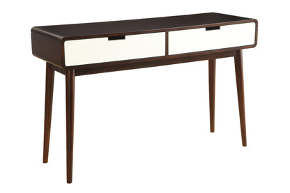 Espresso White Synthetic Wood Storage Table with Drawers for Living Room