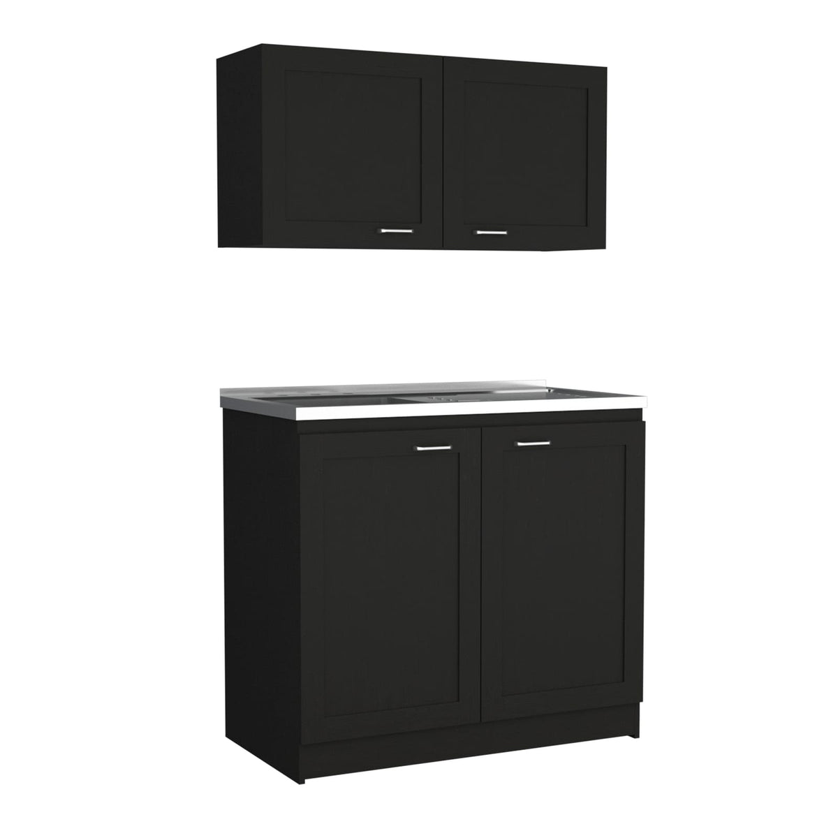 Black Cabinet Set - 2-Part Storage Solution