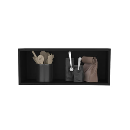 Black Kitchen Wall Cabinet - 12.5 x 30 x 11.9", Engineered Wood