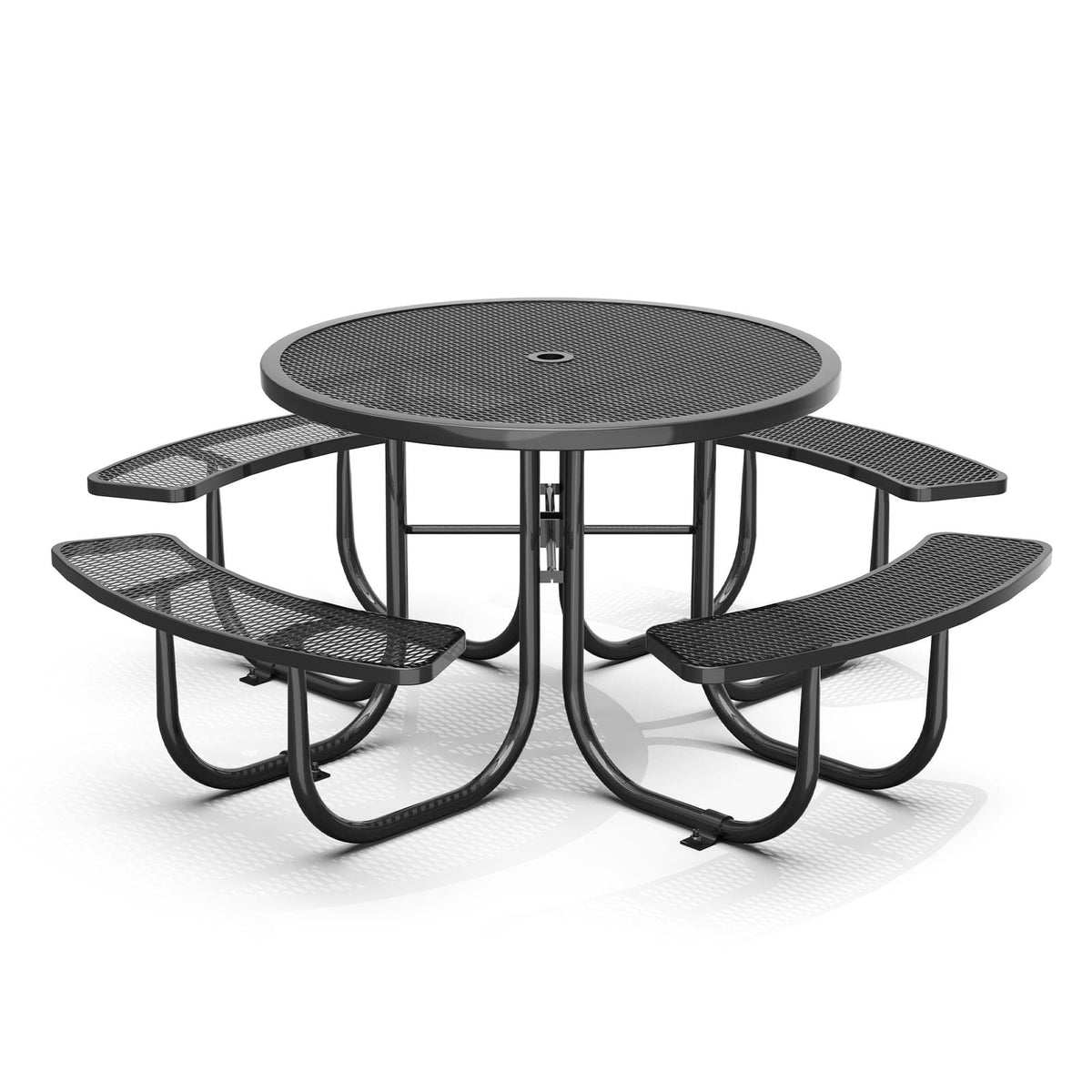 Black Round Patio Table with Umbrella Hole