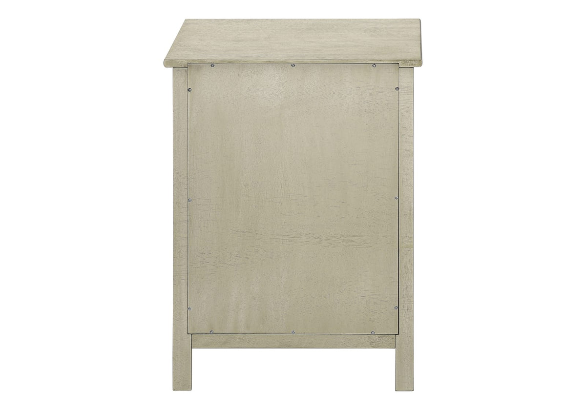 2 Tier Accent Table - White MDF Storage Drawer