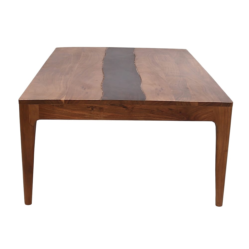 Acacia Wood Live-Edge Dining Table in Farmhouse Style for Living Room