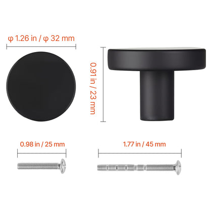 Black Zinc Drawer Knobs 10 Pack - Cabinet Hardware