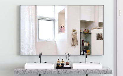 60x36" Oversized Rectangle Bathroom Mirror - Silver Frame