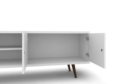 White TV Stand with Storage - Perfect for Living Room or Bedroom