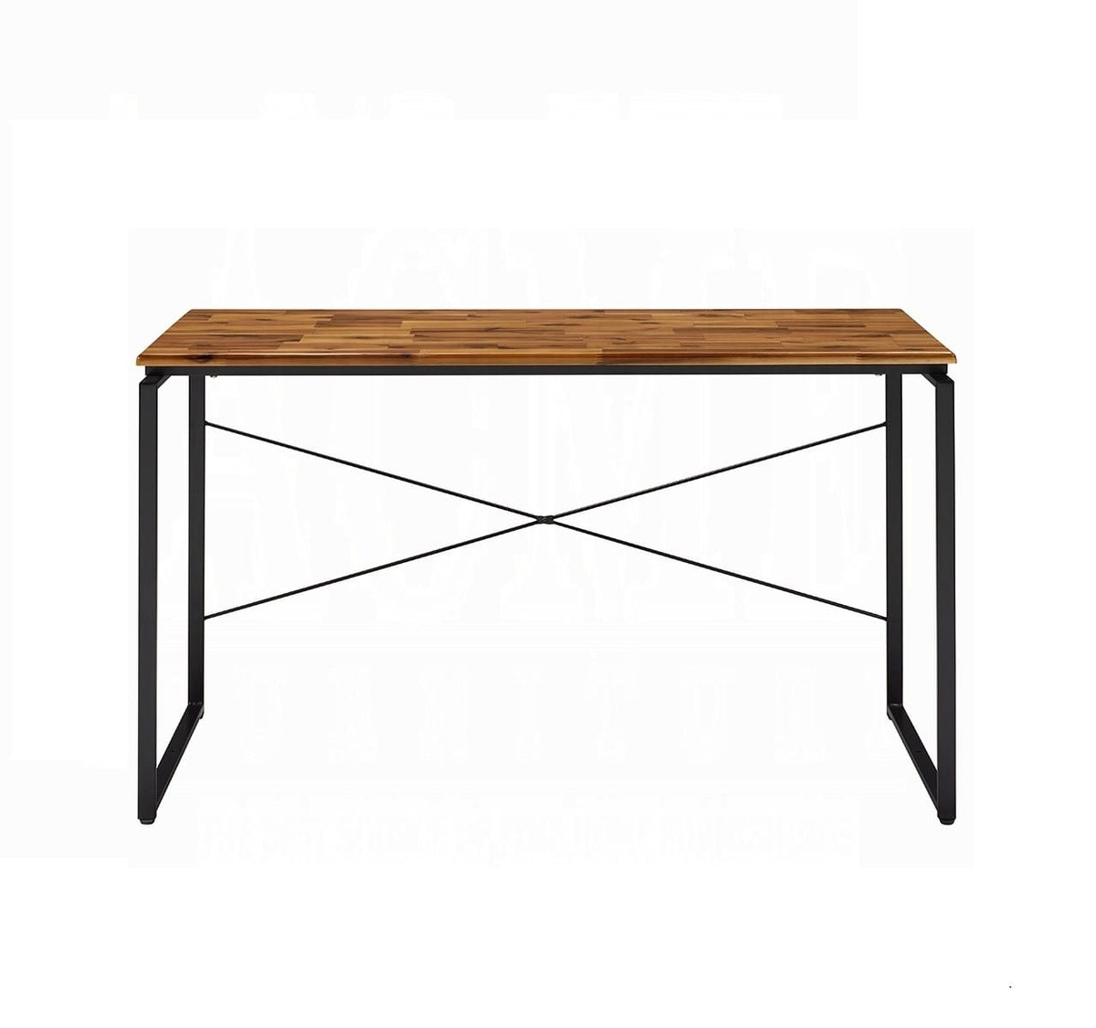 Metal Frame Writing Desk - Black & Oak Finish | Home Office Desk