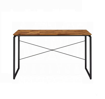 Metal Frame Writing Desk - Black & Oak Finish | Home Office Desk