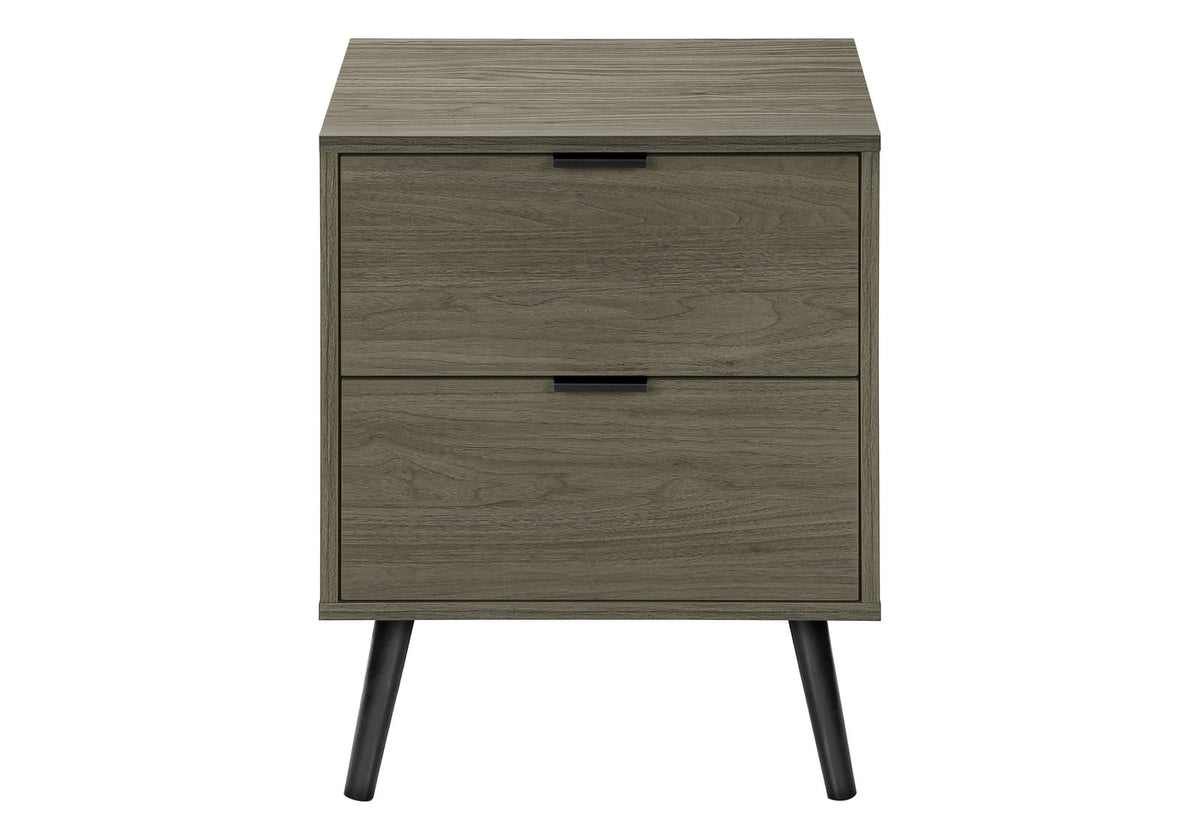 Grey Accent Table - Bedroom Nightstand Storage Drawer for Living Room