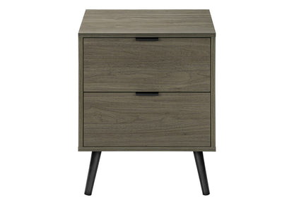 Grey Accent Table - Bedroom Nightstand Storage Drawer for Living Room