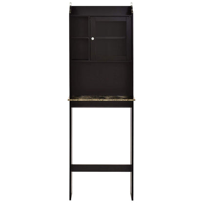 Espresso MDF Over Toilet Storage Cabinet - Bathroom Organizer