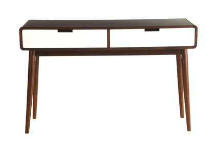 Espresso White Synthetic Wood Storage Table with Drawers for Living Room