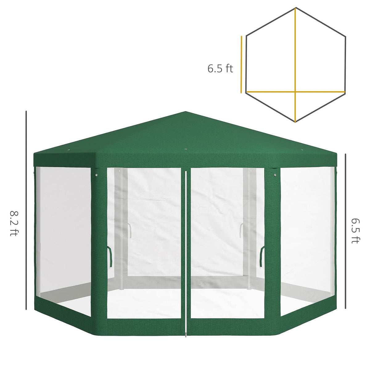 13' Hexagon Party Tent - Outdoor Shade Shelter