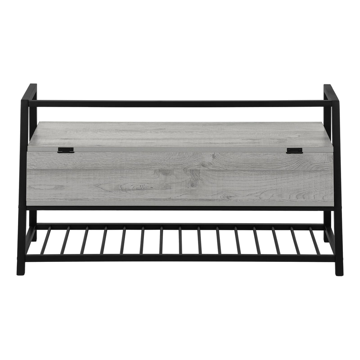 Grey MDF Storage Bench - 42" Entryway Shoe Rack