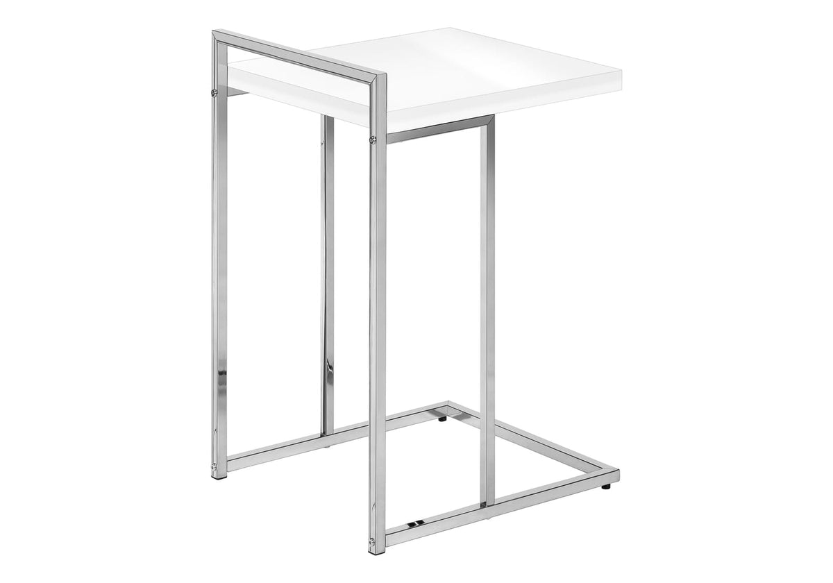 White C-Shaped Accent Table - Bedroom or Living Room