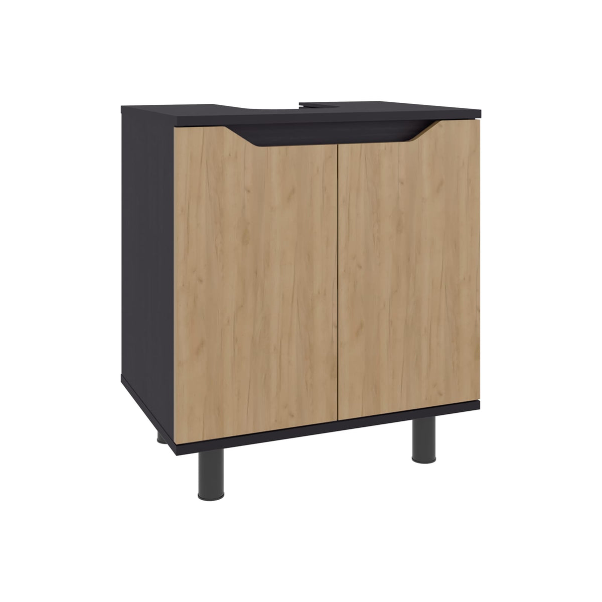 Multi-Colored Bathroom Vanity with Storage Shelves