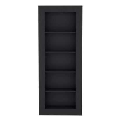 Black 5-Tier Bookcase - Storage Shelving Unit