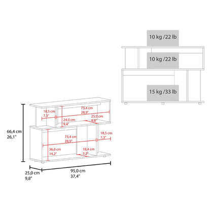 Beige Engineered Wood Side Table - 81 x 21.7 x 32.2 Inches