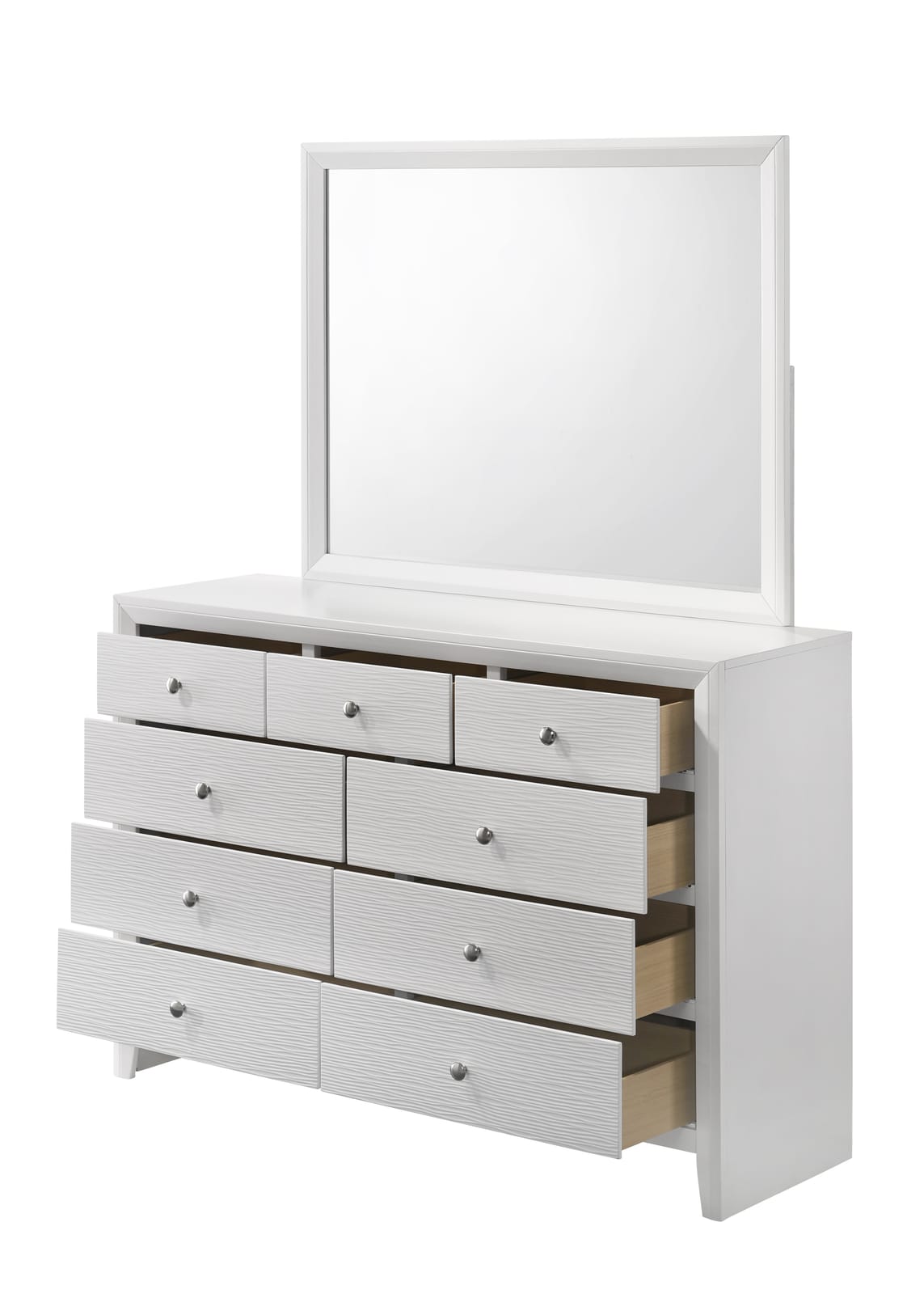 White 9-Drawer Dresser - Modern Wood Bedroom Storage