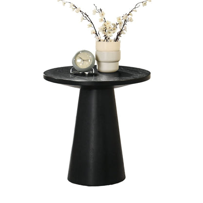 Black End Table - 20" Round Contemporary Style