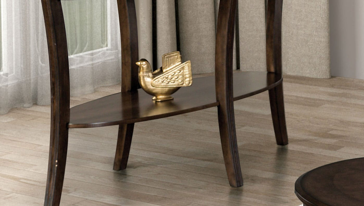 Walnut Oval Sofa Table - Traditional Style for Living Room