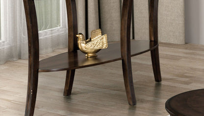 Walnut Oval Sofa Table - Traditional Style for Living Room