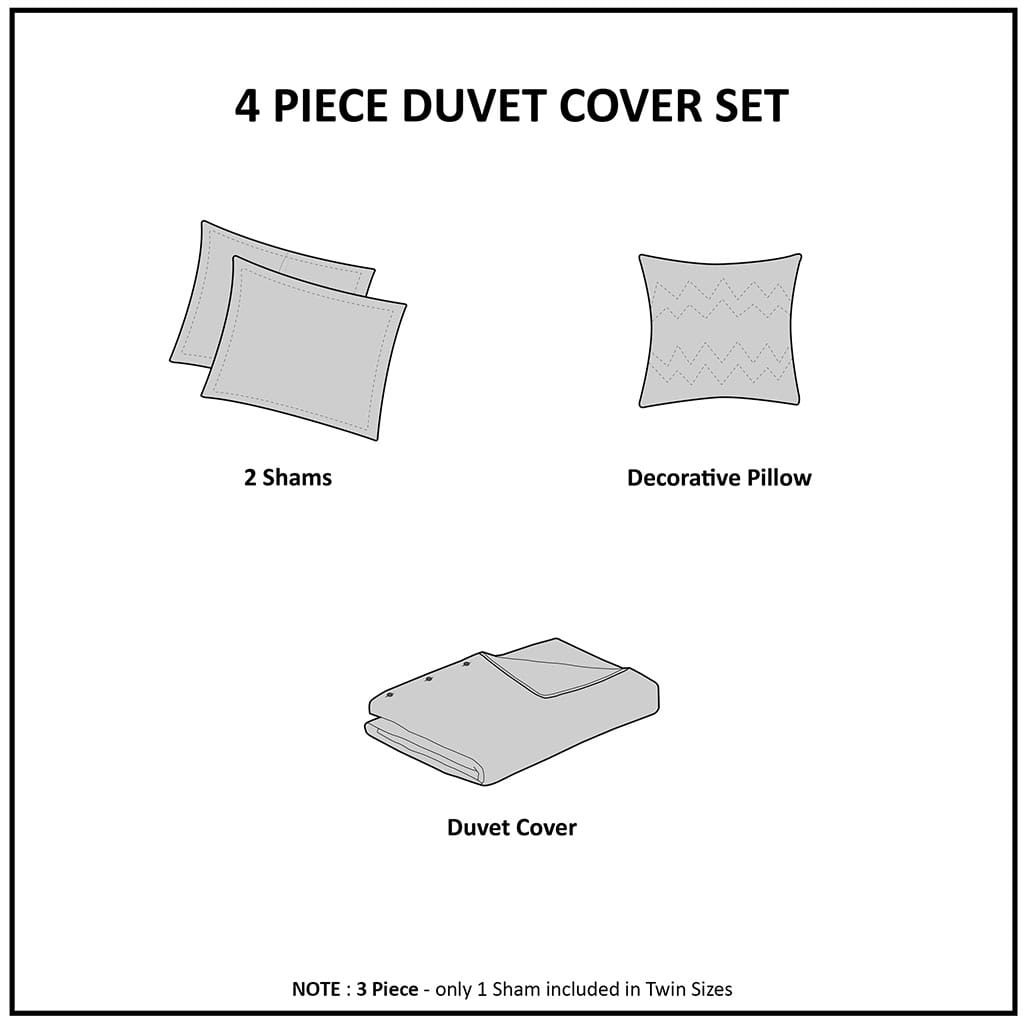 Twin Duvet Set with Shams and Pillow in Aqua Watercolor Tie Dye