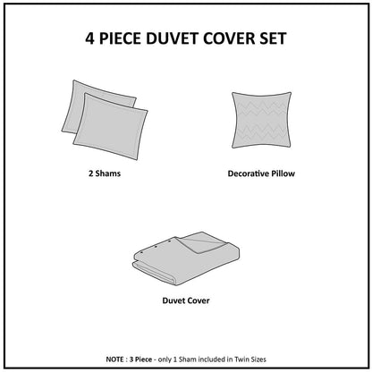 Twin Duvet Set with Shams and Pillow in Aqua Watercolor Tie Dye