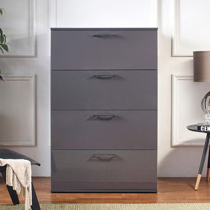 Dark Gray Solid Wood 4-Drawer Dresser - Jumbo Size