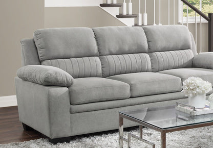 Modern Gray Sofa Set - Plush 2-Piece Loveseat & Sofa with Solid Wood Frame