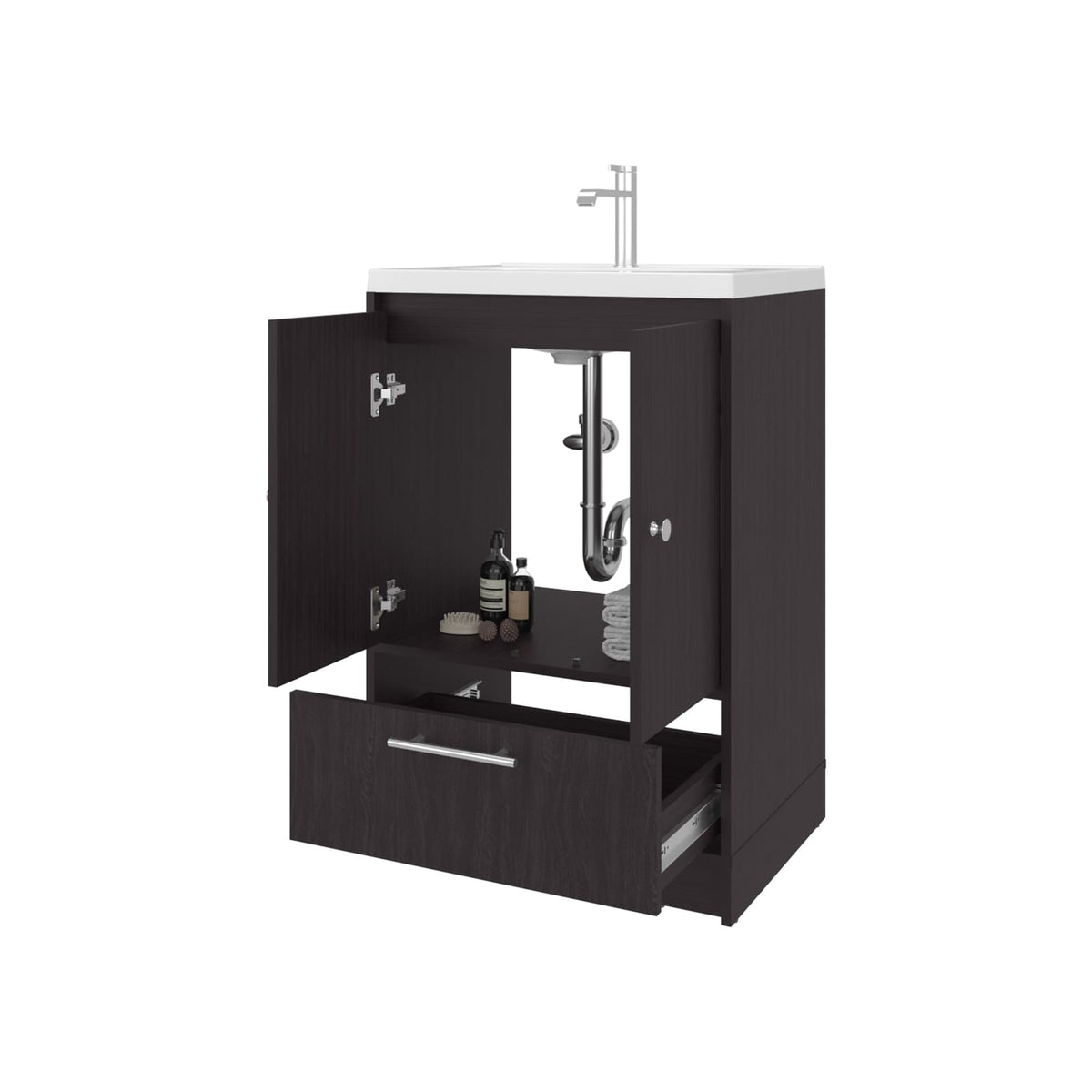 Wenge Bathroom Vanity with 2 Doors for Bathrooms