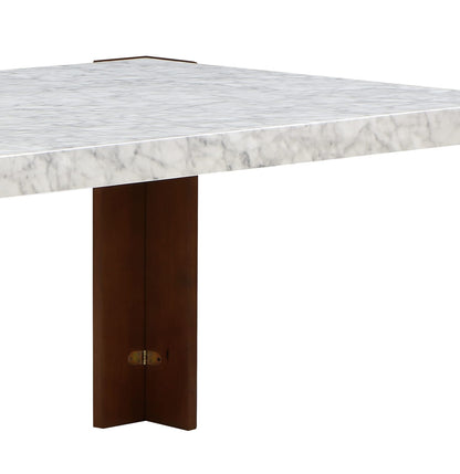 Hettie Dining Table - Marble Engineered Stone Top Walnut Legs